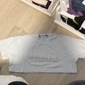 Alphalete Light Blue Cropped Tee - Large